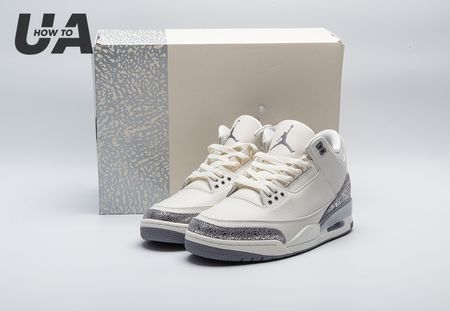 Air Jordan 3 Sail Metallic Silver CK9246-100 size 36-47.5